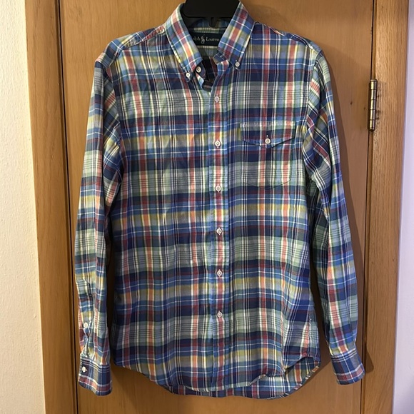 Ralph Lauren Men’s Plaid Button Down Shirt Blue Multi Size Small - Picture 1 of 10